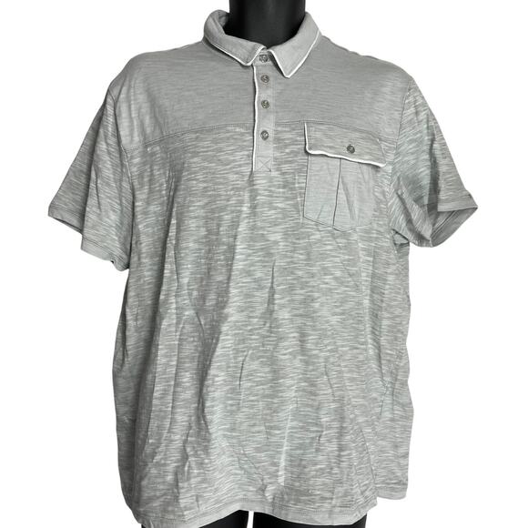 INC International Concepts Polo Shirt Men XL Gray Short Sleeve Cotton Minimalist - Picture 1 of 5